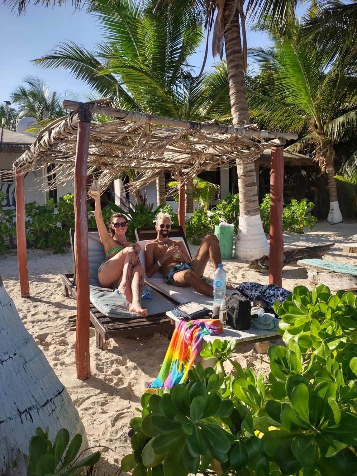 Lunazul Eco-Cabana Frente Al Mar Mahahual Esterno foto