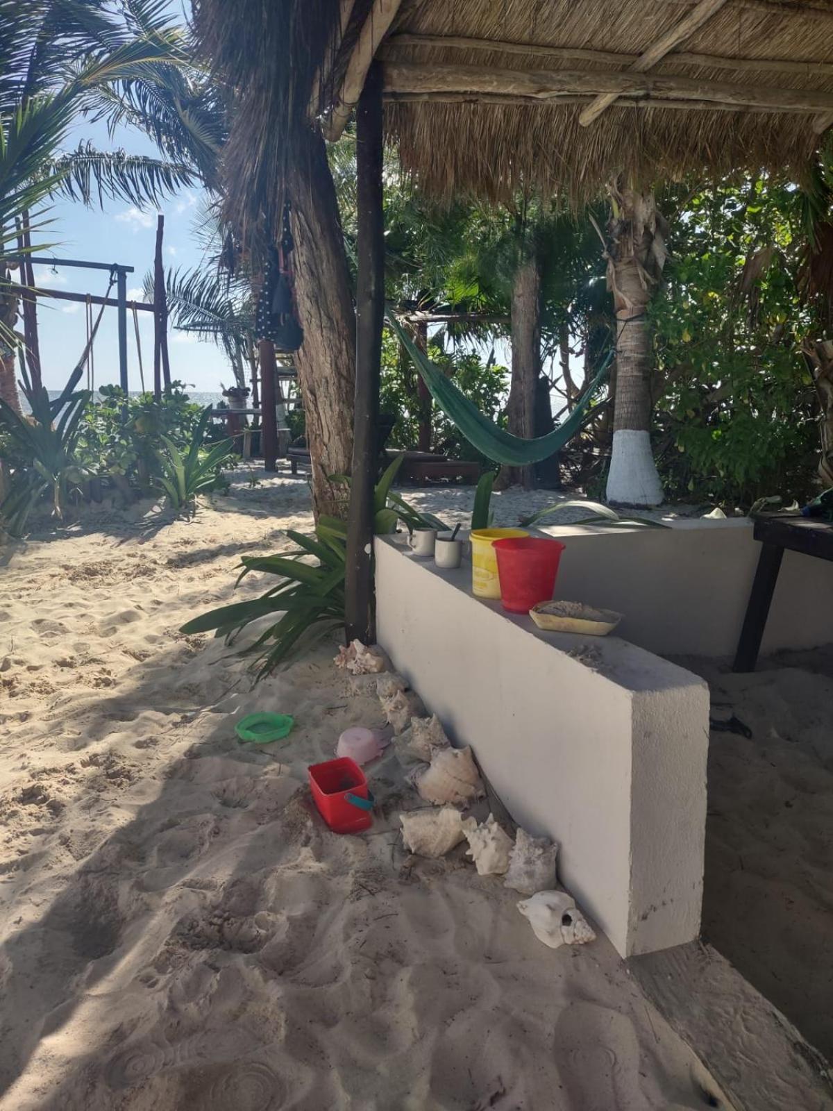 Lunazul Eco-Cabana Frente Al Mar Mahahual Esterno foto
